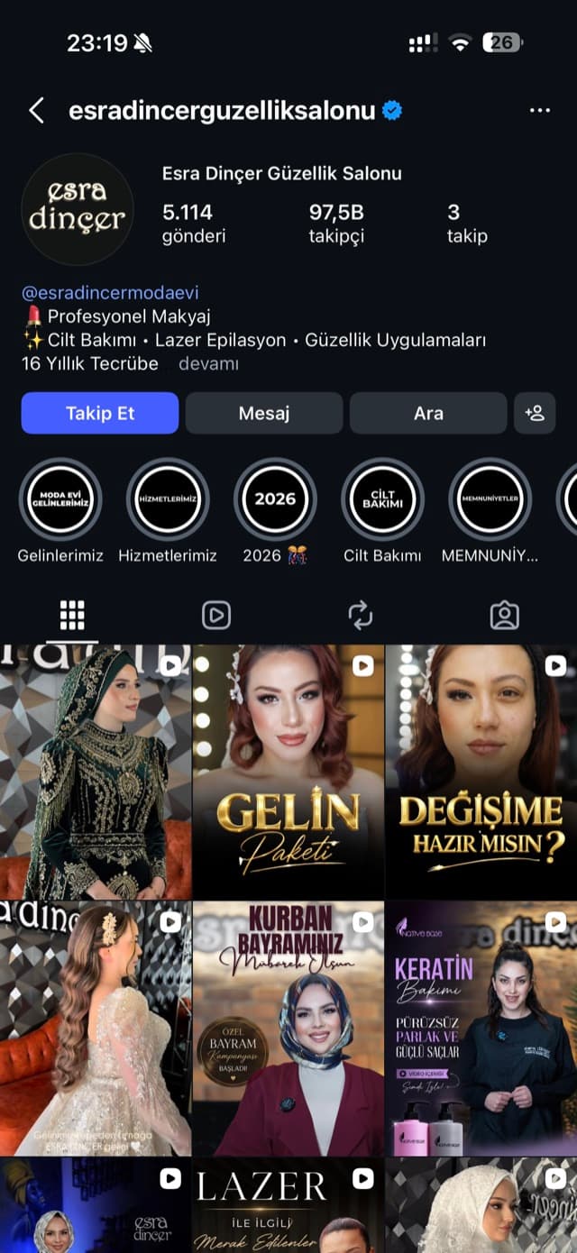 Esra Dinçer Güzellik Salonu — @esradincerguzelliksalonu