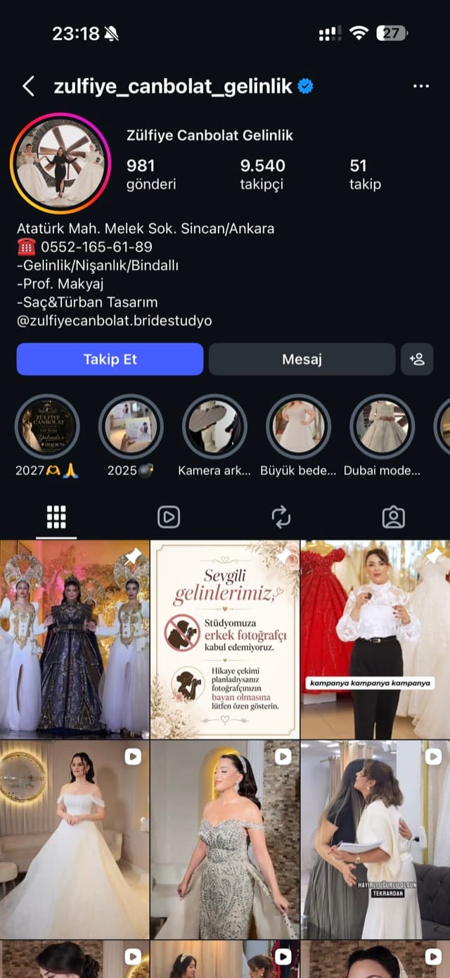 Zülfiye Canbolat Gelinlik — @zulfiye_canbolat_gelinlik